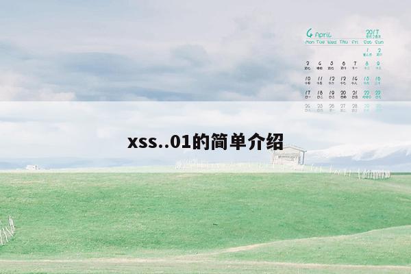 xss..01的简单介绍