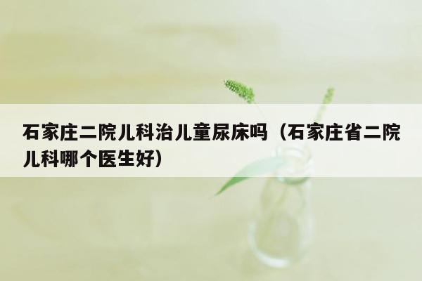 石家庄二院儿科治儿童尿床吗（石家庄省二院儿科哪个医生好）