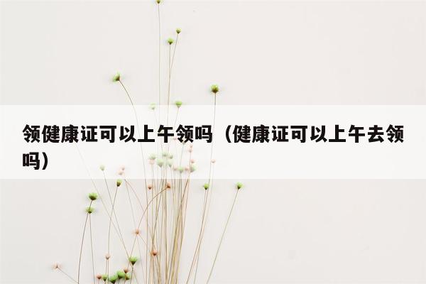 领健康证可以上午领吗（健康证可以上午去领吗）