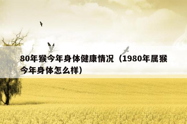 80年猴今年身体健康情况（1980年属猴今年身体怎么样）