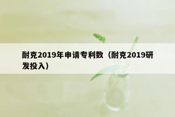 耐克2019年申请专利数（耐克2019研发投入）