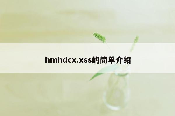 hmhdcx.xss的简单介绍