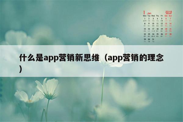 什么是app营销新思维（app营销的理念）