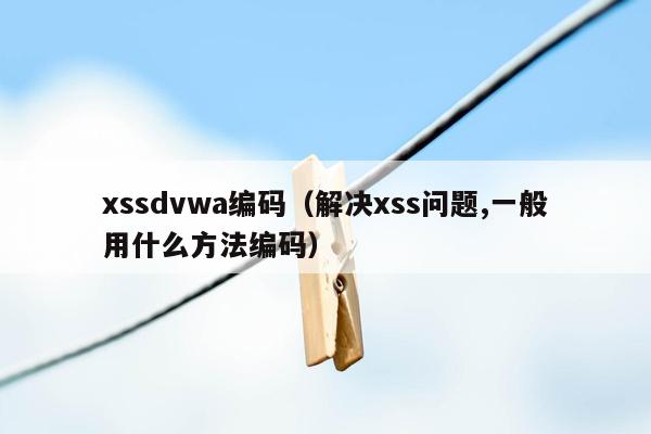 xssdvwa编码（解决xss问题,一般用什么方法编码）