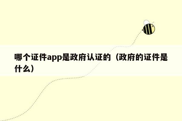 哪个证件app是政府认证的（政府的证件是什么）