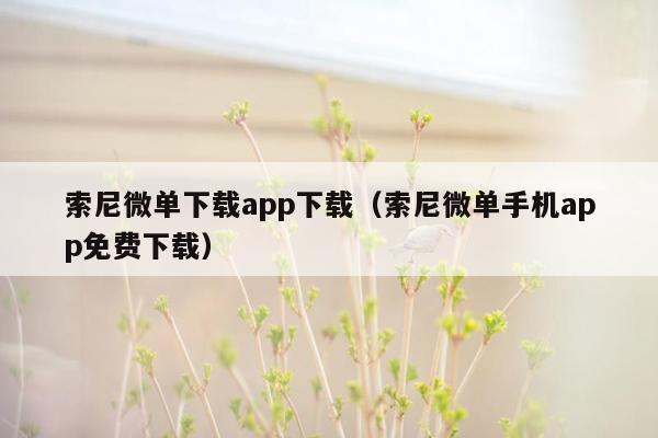 索尼微单下载app下载（索尼微单手机app免费下载）