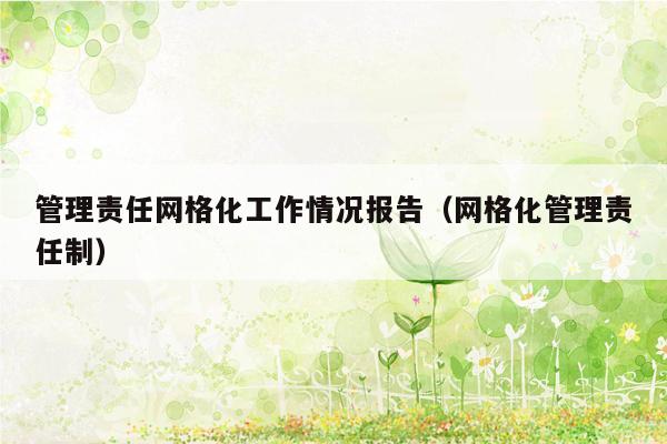 管理责任网格化工作情况报告（网格化管理责任制）