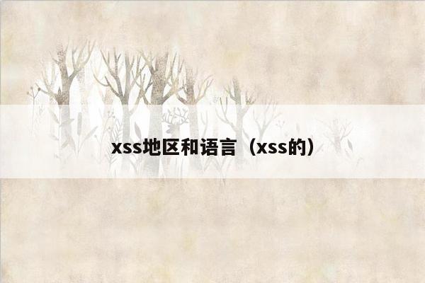 xss地区和语言（xss的）