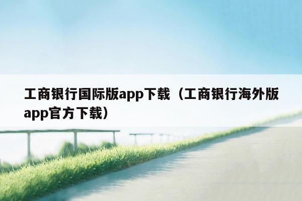 工商银行国际版app下载（工商银行海外版app官方下载）