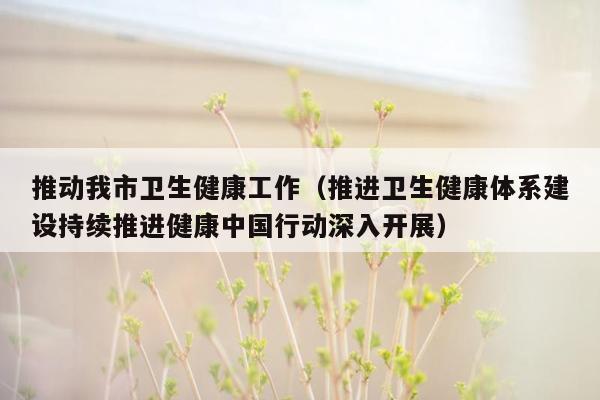 推动我市卫生健康工作（推进卫生健康体系建设持续推进健康中国行动深入开展）