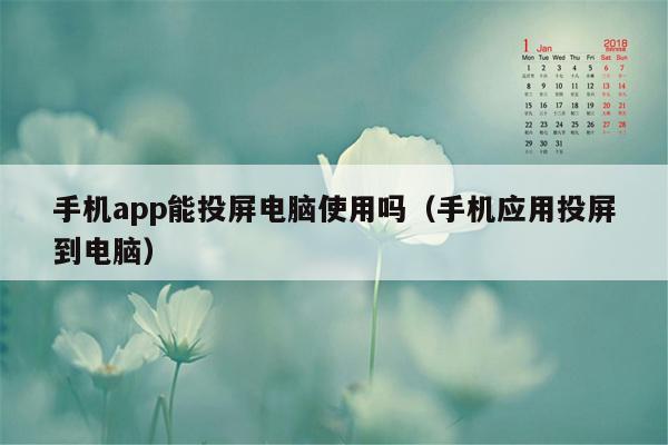 手机app能投屏电脑使用吗（手机应用投屏到电脑）