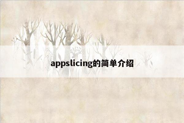 appslicing的简单介绍