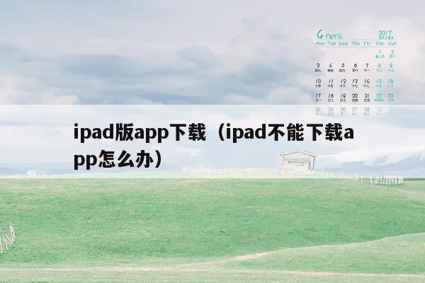 ipad版app下载（ipad不能下载app怎么办）