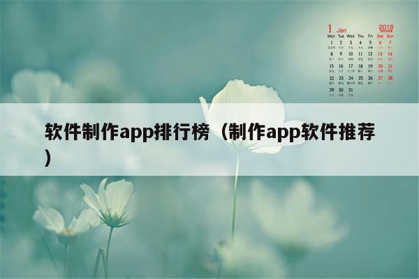 软件制作app排行榜（制作app软件推荐）