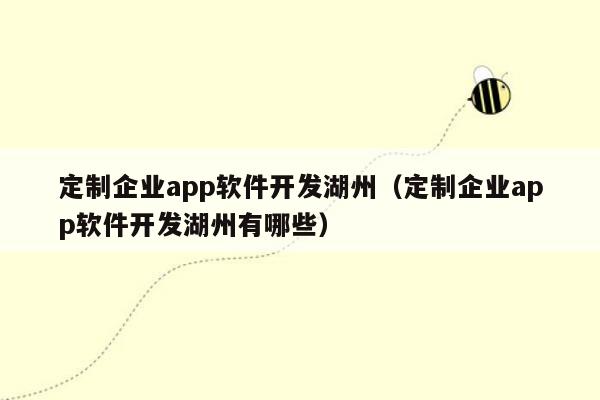 定制企业app软件开发湖州（定制企业app软件开发湖州有哪些）