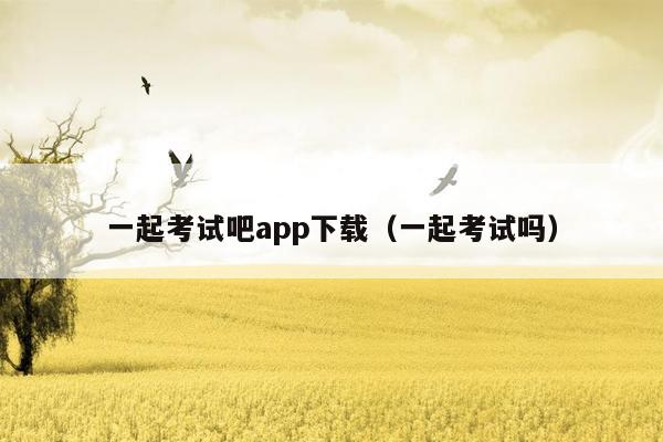 一起考试吧app下载（一起考试吗）