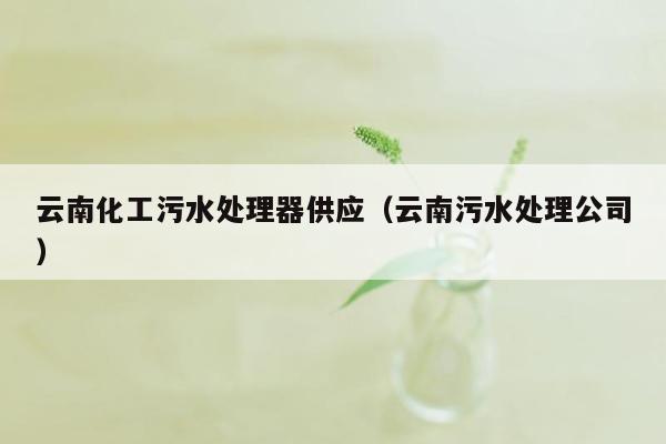 云南化工污水处理器供应（云南污水处理公司）