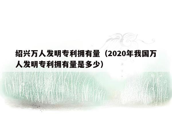 绍兴万人发明专利拥有量（2020年我国万人发明专利拥有量是多少）