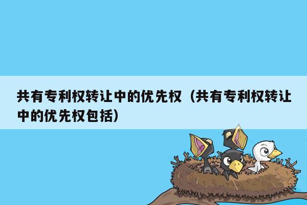 共有专利权转让中的优先权（共有专利权转让中的优先权包括）