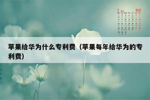 苹果给华为什么专利费（苹果每年给华为的专利费）