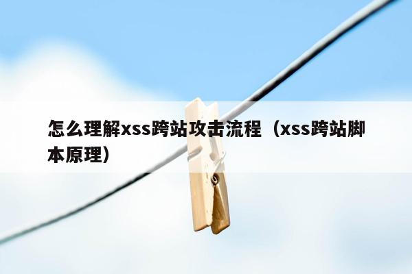 怎么理解xss跨站攻击流程（xss跨站脚本原理）