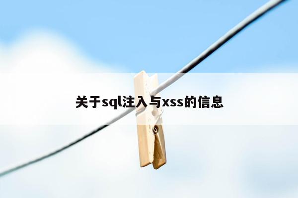 关于sql注入与xss的信息