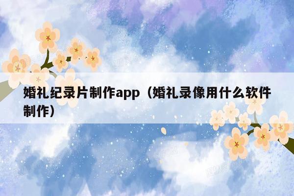 婚礼纪录片制作app（婚礼录像用什么软件制作）