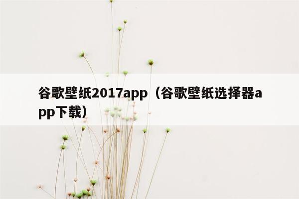 谷歌壁纸2017app（谷歌壁纸选择器app下载）