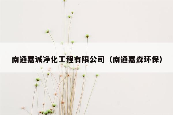 南通嘉诚净化工程有限公司（南通嘉森环保）