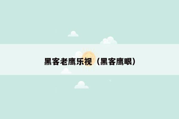 黑客老鹰乐视（黑客鹰眼）