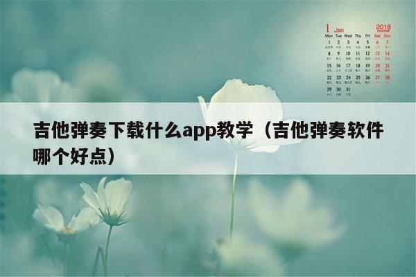 吉他弹奏下载什么app教学（吉他弹奏软件哪个好点）